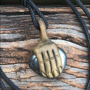 Hematite & Polymer Clay Handmade Necklace